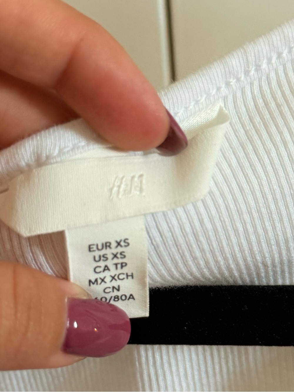 H&M White Ribbed Racerback Tank with Snap Button Placket - Picture 3 of 3